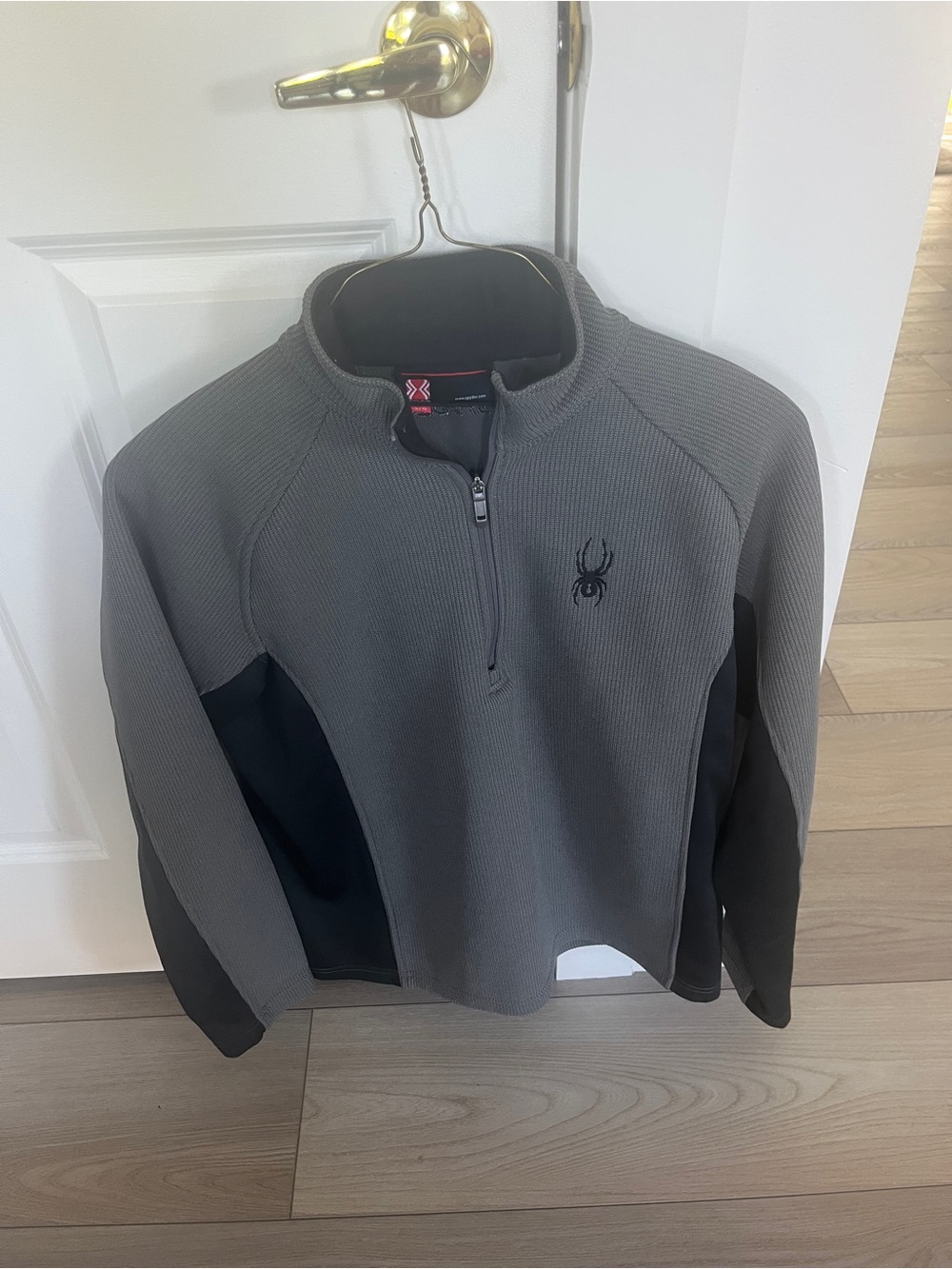 Spyder Men's Gray and Black Quarter-Zip Pullover